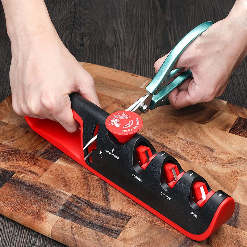

Kitchen knife sharpener multifunction sharpening system Scissors 4 in 1 Adjust Angle sharpeners knives grinding kitchen tool