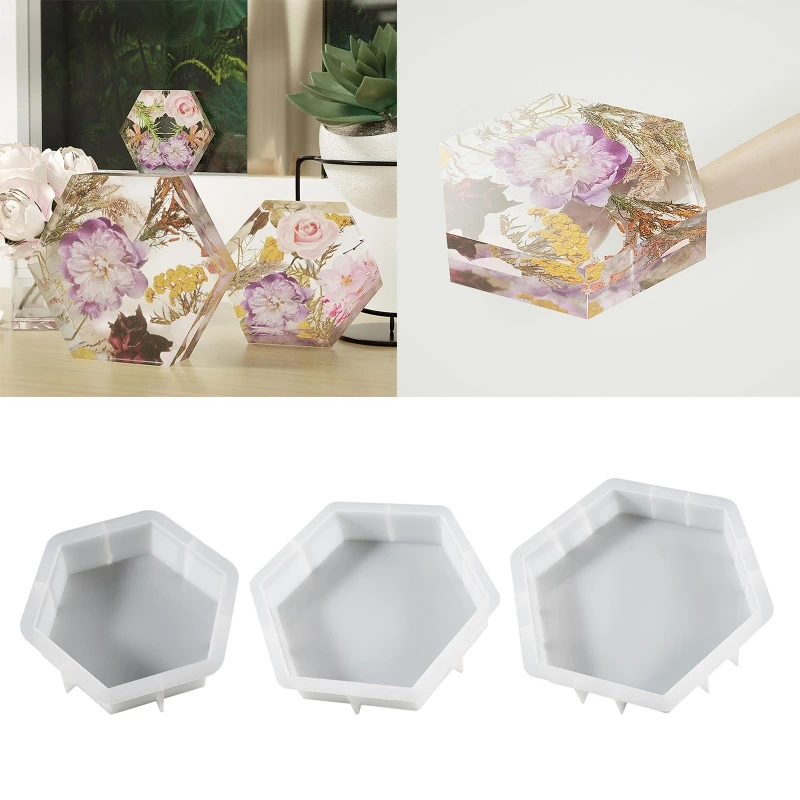 

Large Medium Small Resin Mold Upgrade Hexagonal Silicone Mold for Resin Casting
