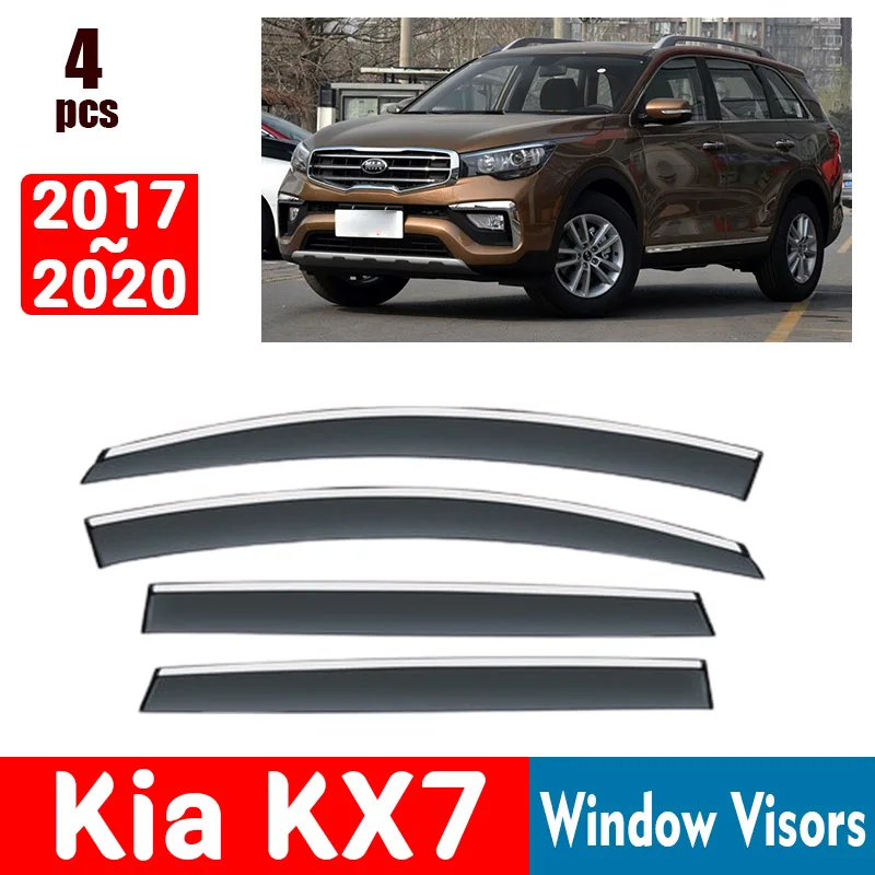 FOR Kia KX7 2017-2020 Window Visors Rain Guard Windows Rain Cover Deflector Awning Shield Vent Guard Shade Cover Trim