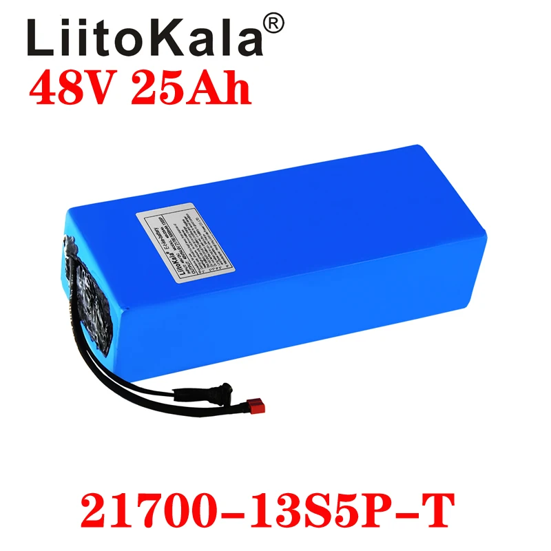 Аккумулятор для электрического велосипеда LiitoKala 48 В 25 Ач 21700 5000 мАч 13S5P 1500 Вт