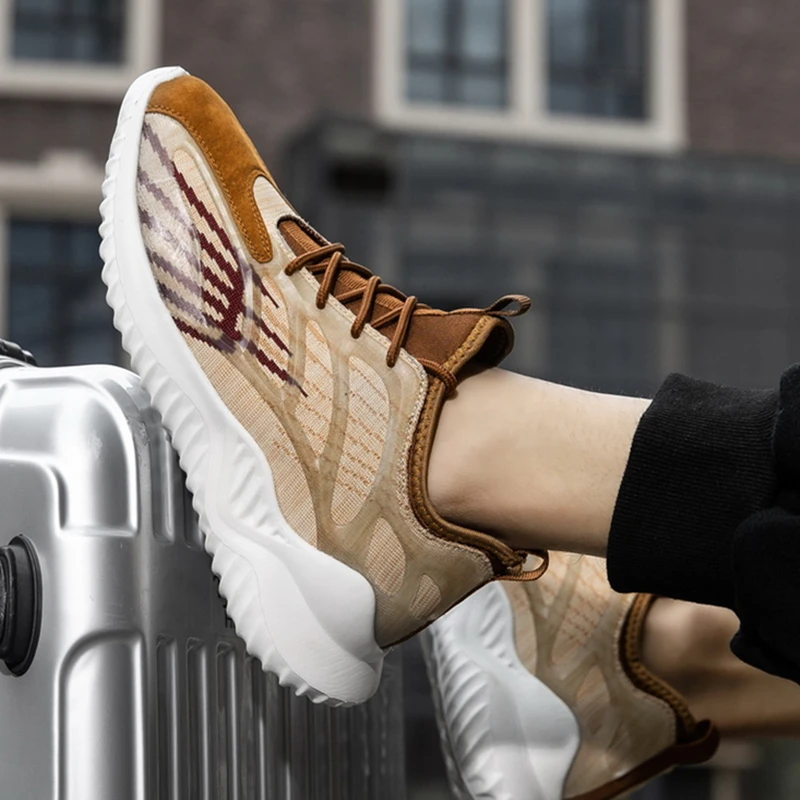 Air Cushioning Jogging Shoes Men's Running Training Sports Shoes Breathable Casual Light Walking Shoes Large Size Zapatos Hombre