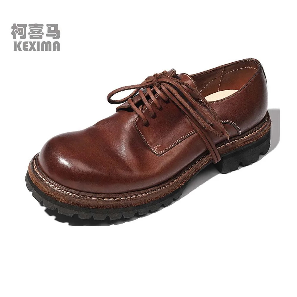 

yinjiefusdhi new arrival women horse leather shoes female single shoes horse leather shoes