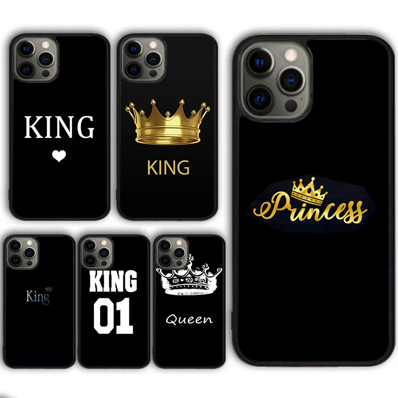 Чехол для телефона King Queen Prince Princess iPhone 16 15 SE2020 13 14 11 12 Mini Pro Max 6 7 8 Plus coque fundas