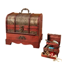 vintage wooden jewelry box multilayer large capacity treasure storage box chinese style earrings necklace organizer with drawer