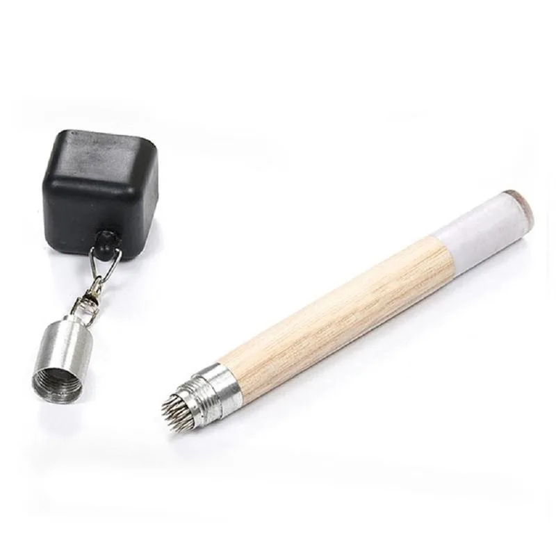 

Practical New 2 in 1 Holder Pricker Cue Tip Prep Tool Pocket Pool Billiard Chalk Table Handle Snooker Billiard Accessories