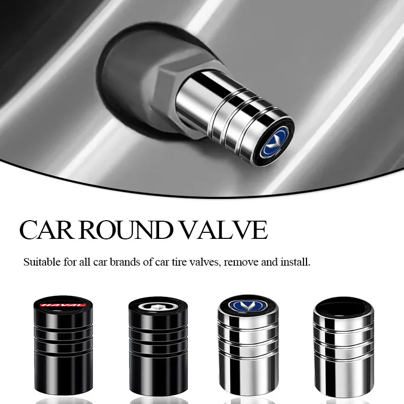 

4pc Car Tire Valve Stem Cap Round Valve Dust Cap for Mitsubishi L200 Lancer 9 10 X Montero Sport Pajero 2 4 Asx Car Accessories