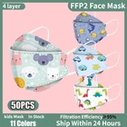 Детская маска KN95 Мультяшные одноразовые маски Mascarilla fpp2 Homologada защитные маски ffp2 для детей kf94маска маска для лица