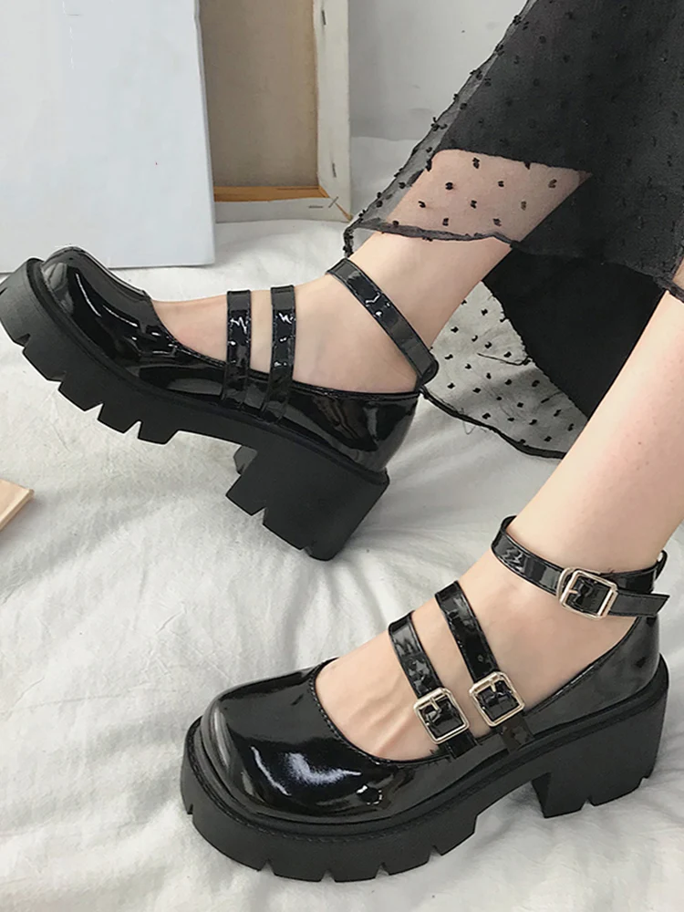 

New Mary Jane Women Shoes 2022 Spring Summer Platform Sandals Designer Fashion Dress Lolita Thick Shoes Sexy Pumps Women Sandals