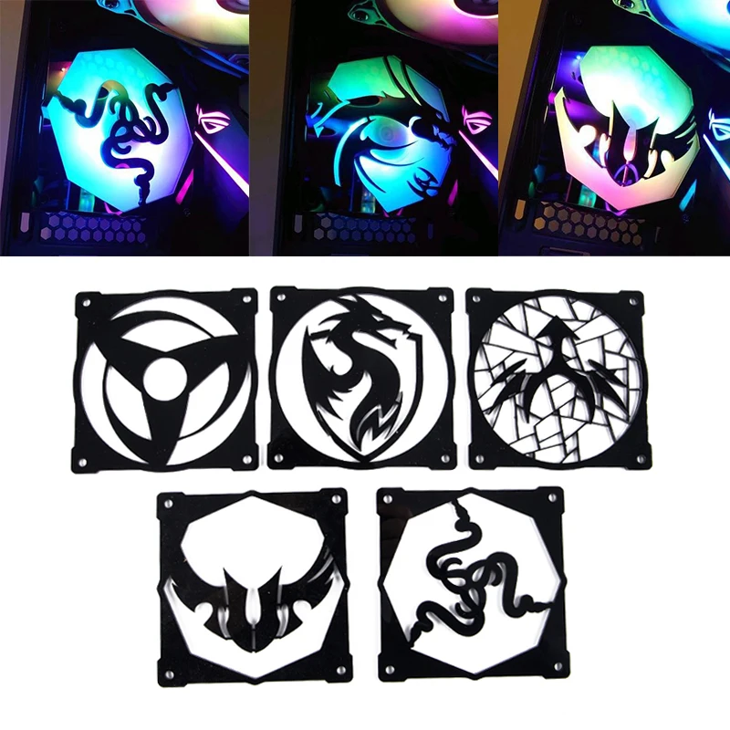 

Dragon Pattern Cooling Fan RGB Cover Computer DIY CPU PC Dust Filter DIY 12cm*12cm Fan Cover Acrylic Cover Fan And Radiator