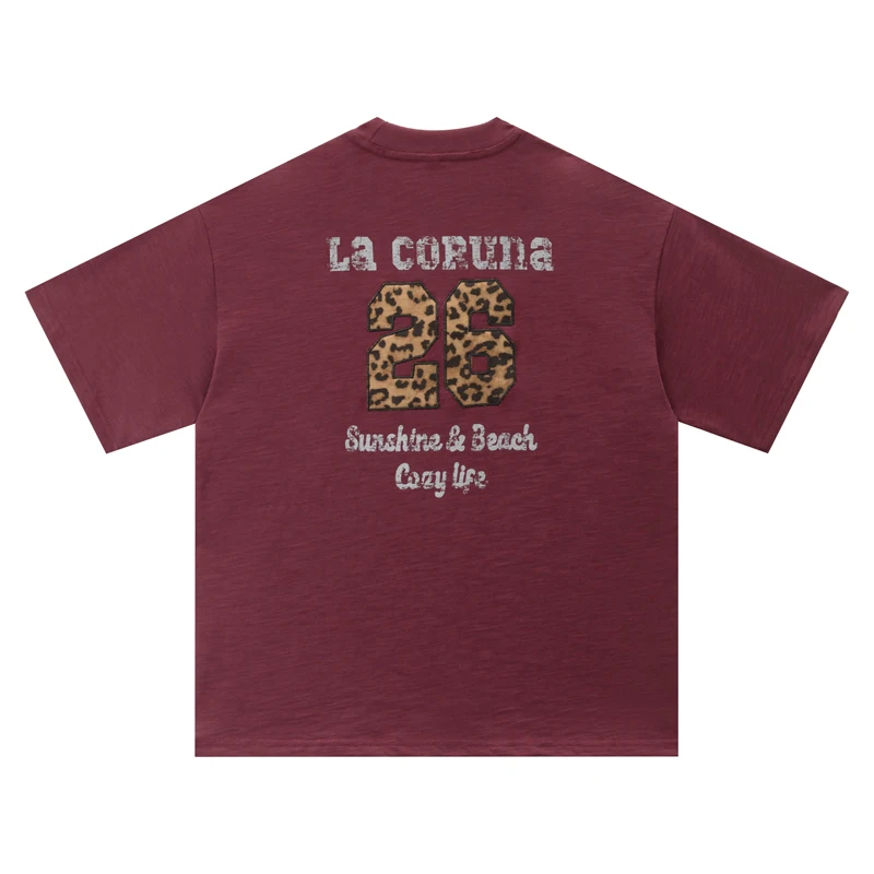 Вышивка сзади леопардовый номер 26 размытые буквы бамбук хлопок королевский