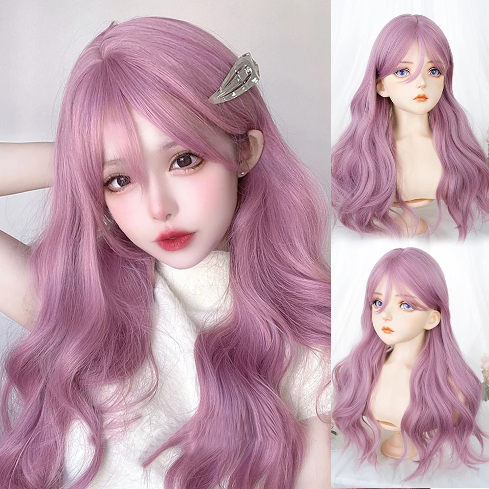 

DIFEI Synthetic Wigs With Natural Fluffy Bangs For Women Wig Party Extension High Temperature Resistance Cosplay Daily Wear