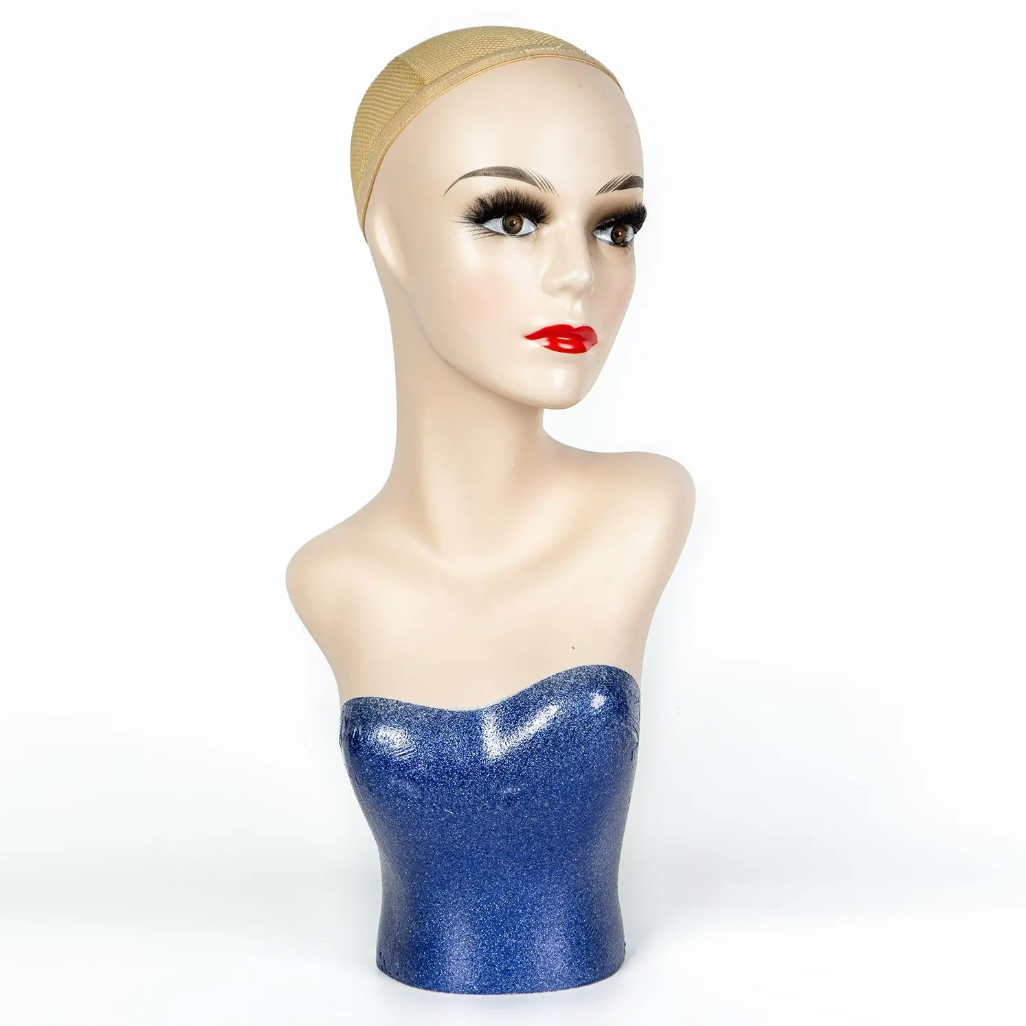 

Bald Mannequin Blue Bust Model Accessories Wigs Display Head Practice Cosmetology Model Stand Make Wigs Hats Manikin Doll