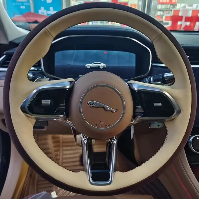 Оплетка на руль автомобиля не скользит для Jaguar E-Pace 2017-2019 F-Pace XF 2016-2019 XE 2015-2019
