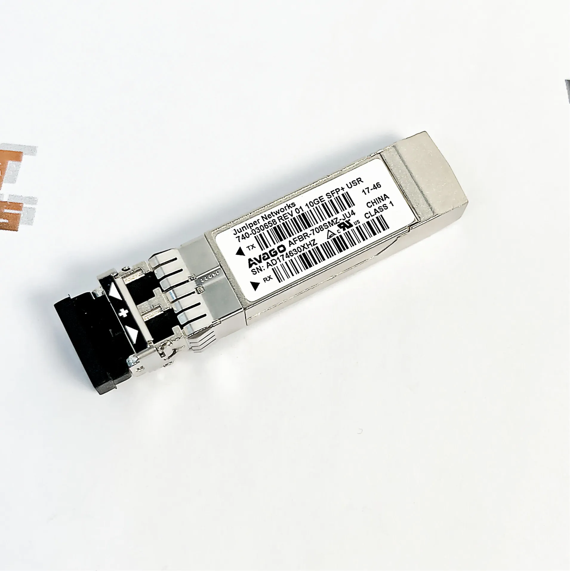 JUNIPER NETWORKS 740-030658 AVAGO AFBR-708SMZ-JU4 REV 01 10GE SFP+ USR TRANSCEIVER 850nm