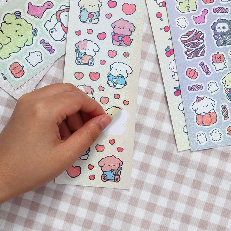 

Glitter laser cartoon PVC waterproof sticker small card album decoration sticker hand account diy streamer star chasing sticker