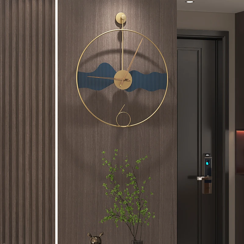 

Modern Light Luxury Decoration Clock Hanging Wall Creative Fashion Restaurant Background Wall Wall Clock Home Living Room Clock
