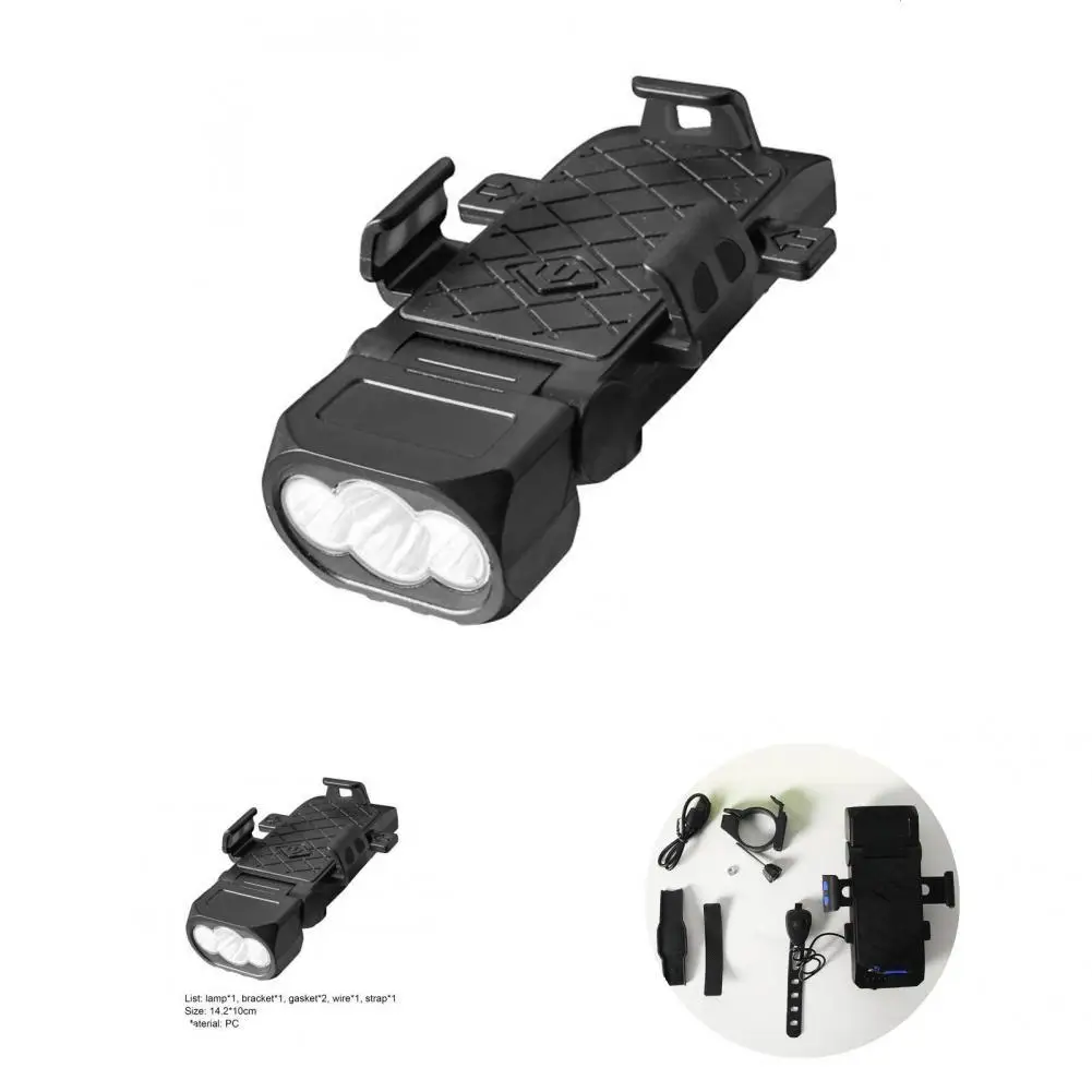 

Long Lasting 1 Set Good Lightweight Bicycle Front Lamp Large Battery Capacity for Outdoor