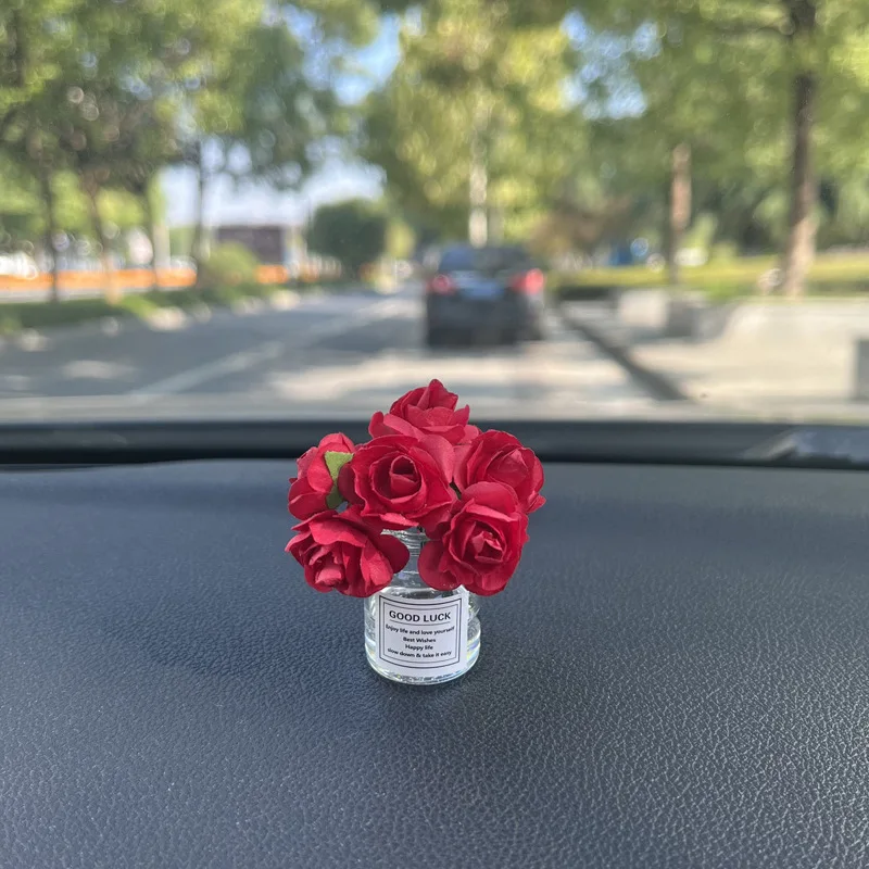 

Мини-ваза С Розами, Декоративный Аксессуар Для Центральной Консоли Автомобиля, Цветочное Украшение Для Интерьера, Для Женщин