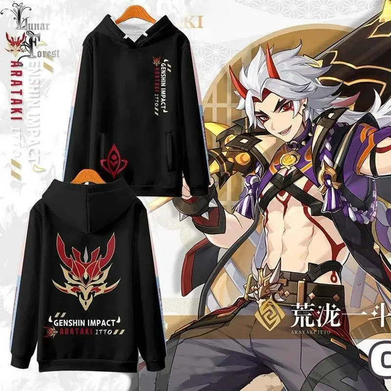 

2022 Genshin Impact Arataki Itto 3D Printing Men/Women Autumn Fashion Game Hoodies Sweatshirt Long Sleeves P High Quality