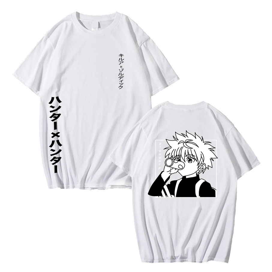 2022 Japanese anime T-shirt Cute Hunter X Men's and women's summer tops Cartoon Killua Zoldyck Round coll |