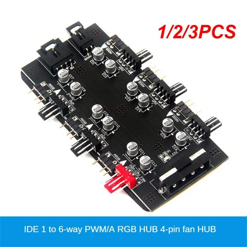

1/2/3PCS RYRA RGB 5V/3Pin ARGB Fan PWM HUB 1 To 6 Multi Way Splitter Fan Cooler Extension Cable Adapter Connector Computer
