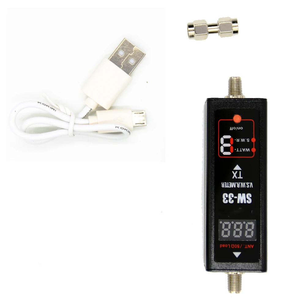 SW-33 Mini Power&SWR Meter VHF/UHF 100MHz~520MHz Portable Tester for Ham Two Way Radio SW33 Antenna Mini Tester Counter