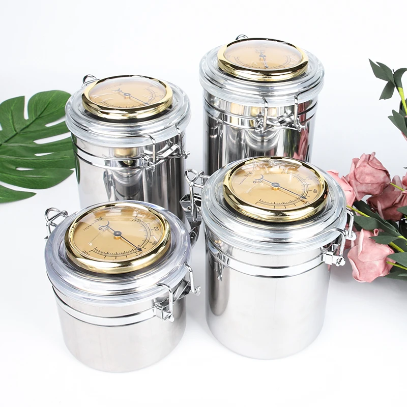 

Stainless Steel Tobacco Humidor Jar Cigar With Humidifier Airproof Pot Seal Moisture Pot Capacity Storage Smoking Accessories