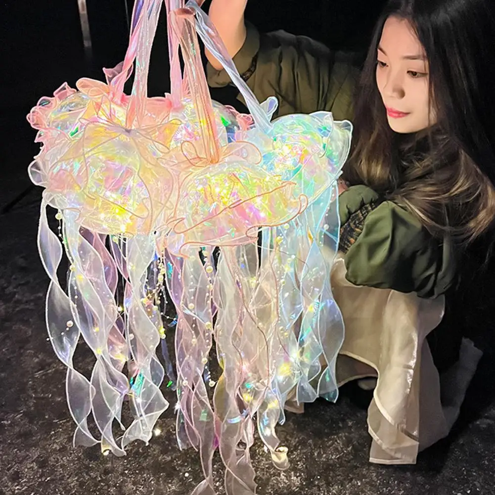 

Glitter Glowing Jellyfish Lamp DIY Hanging Night Light Lamp Party Room Atmosphere Girl Decoration Lantern Mermaid Luminous B1B4