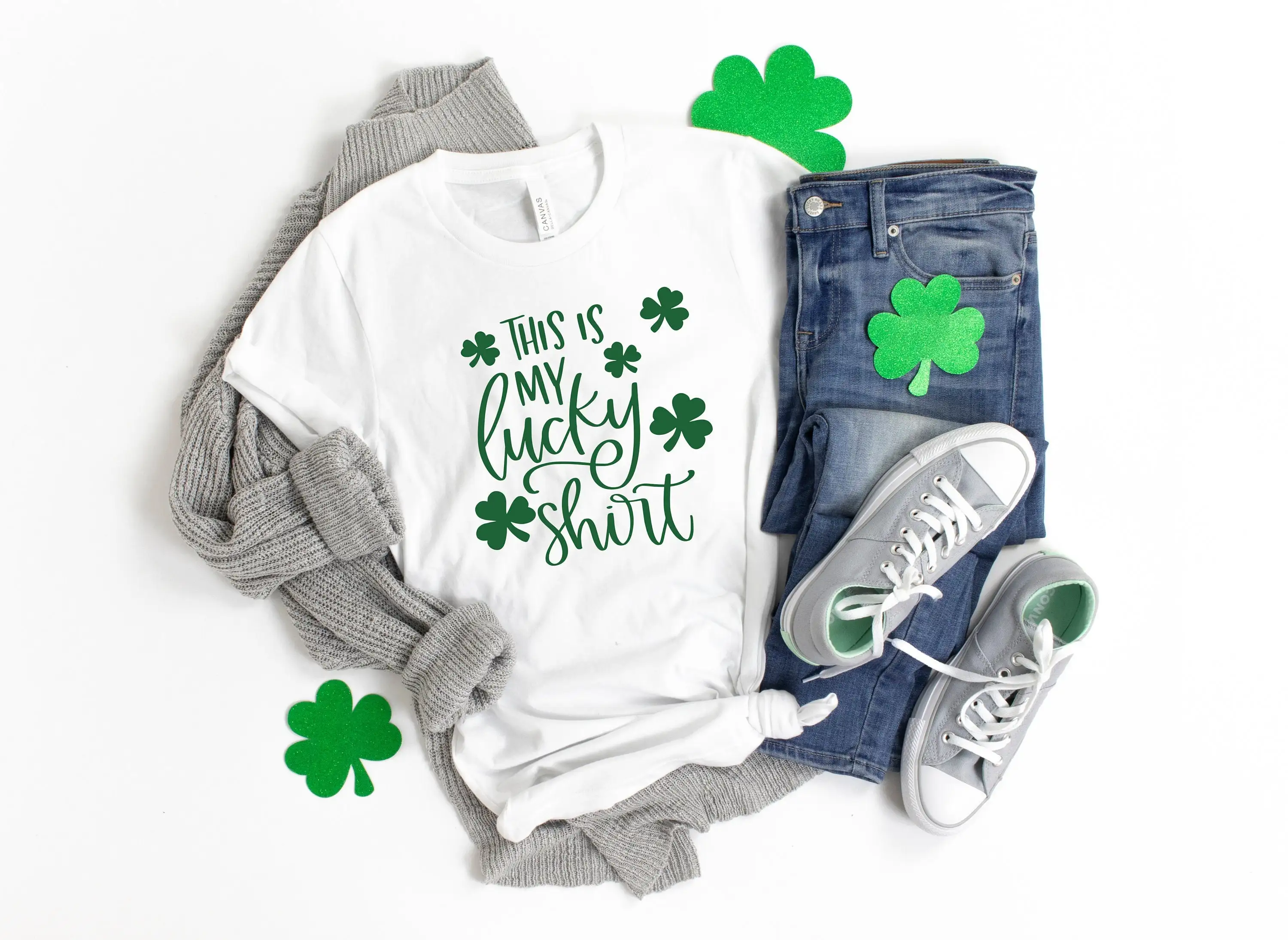 Футболка This Is My Lucky Shamrock День Патрика одинаковые для всей семьи питьевые