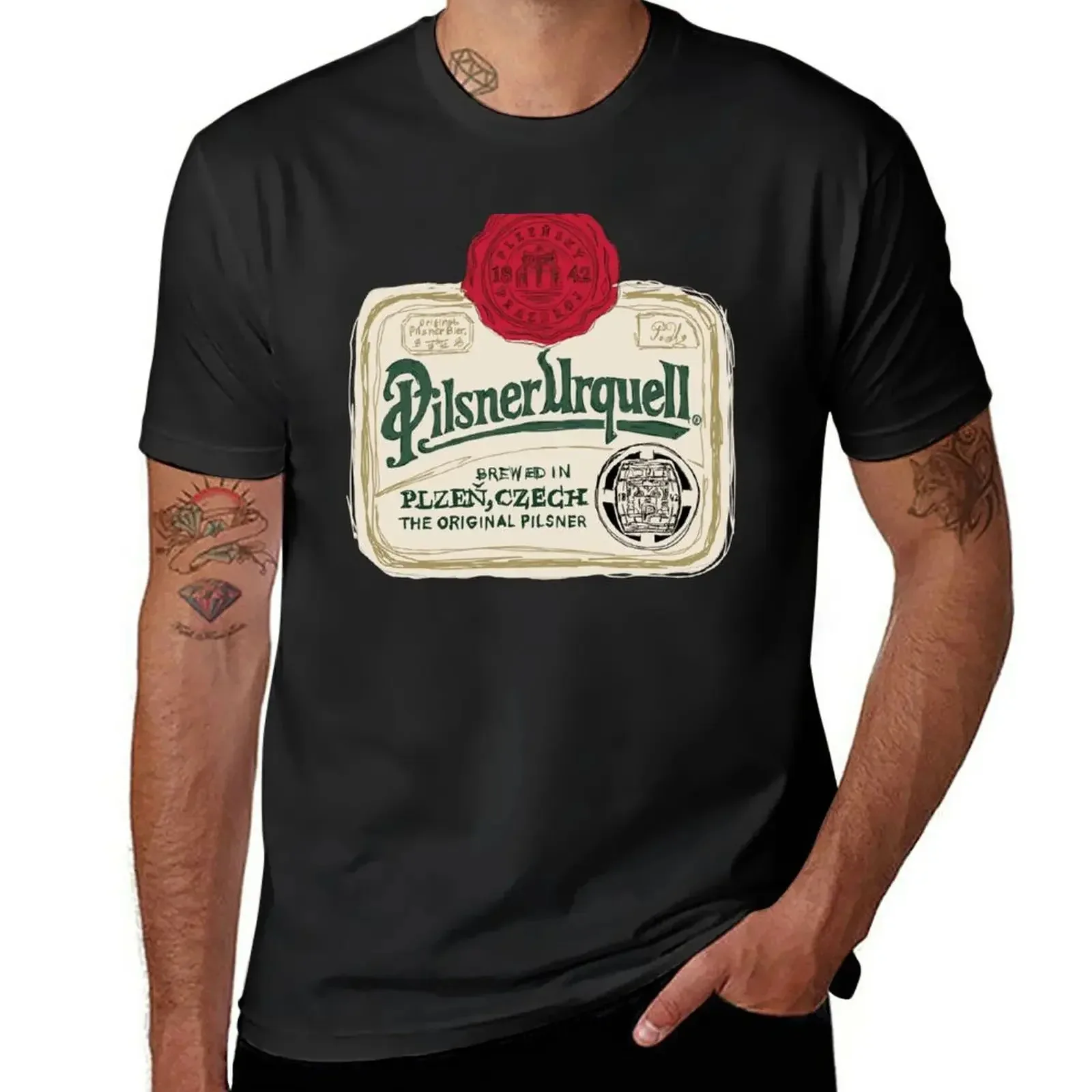 Поп-футболка Pilsner Urquell потрясающие высокие мужские футболки