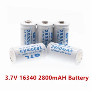 New 3.7V 2800mAh Lithium Li-ion 16340 Battery CR123A Rechargeable Batteries for Laser Pen LED Flashl in India