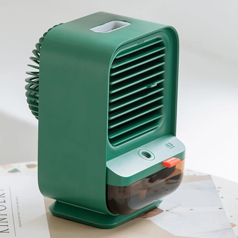 

Water-cooled Air Conditioner Fan Personal Desk Air Cooler Fan 200ML Water for Tank Evaporative Humidifier USB Rechargeab