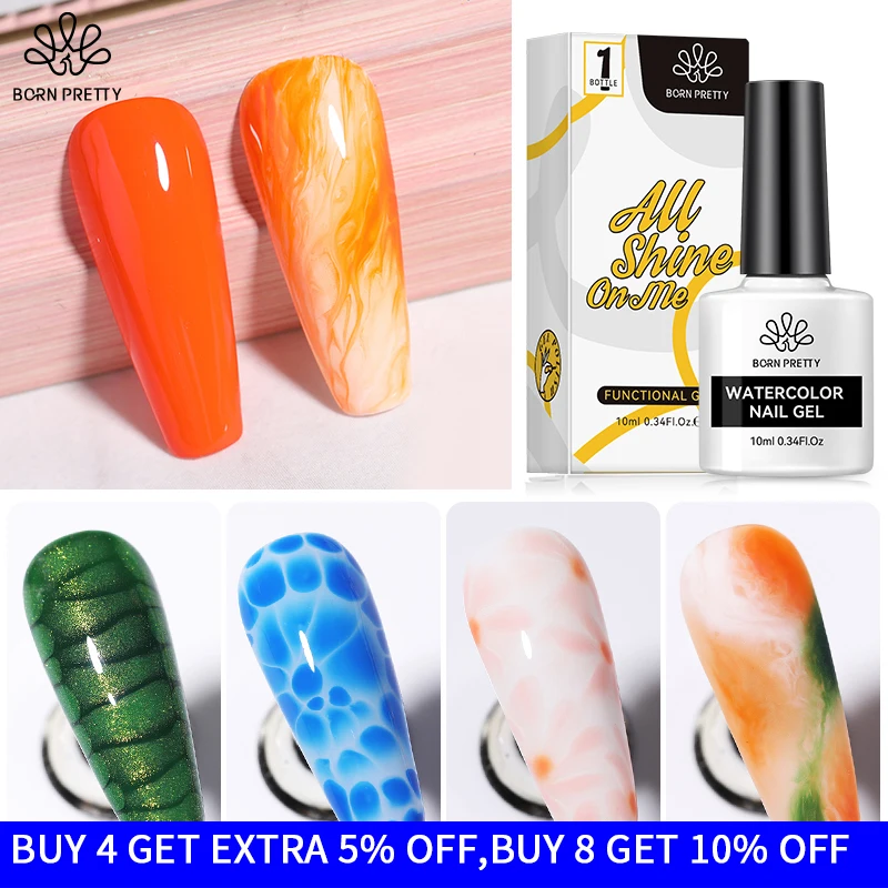Born Pretty 10Ml Clear Acquerello Gel Per Unghie Effetto Sfumato Smalto Gel Soak Off Uv Led Nail Art Gel Funzione Gel