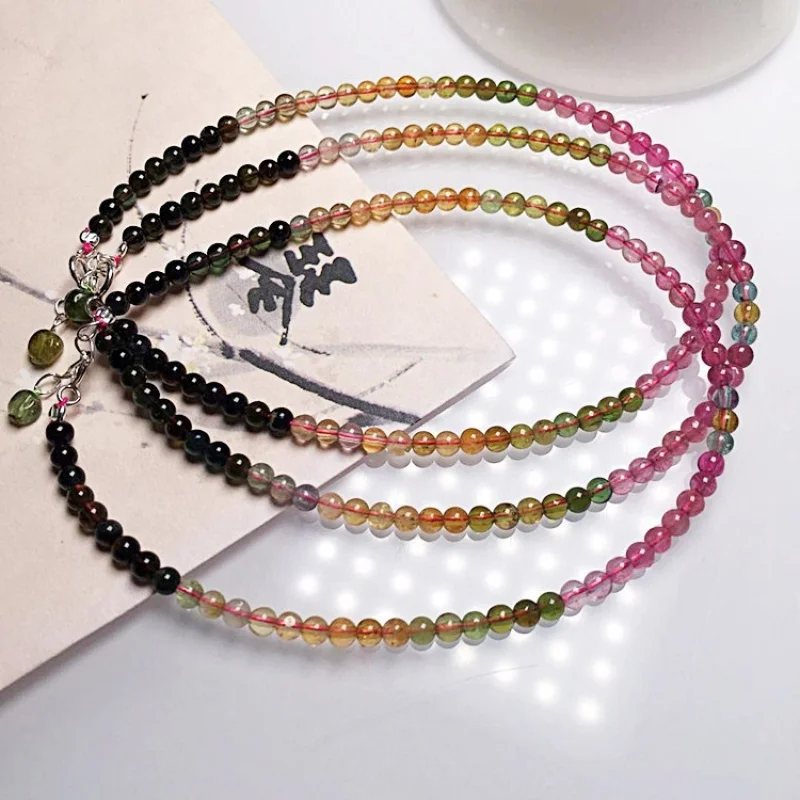 Ножной браслет с пружинной пряжкой из карамельного турмалина для женщин модные