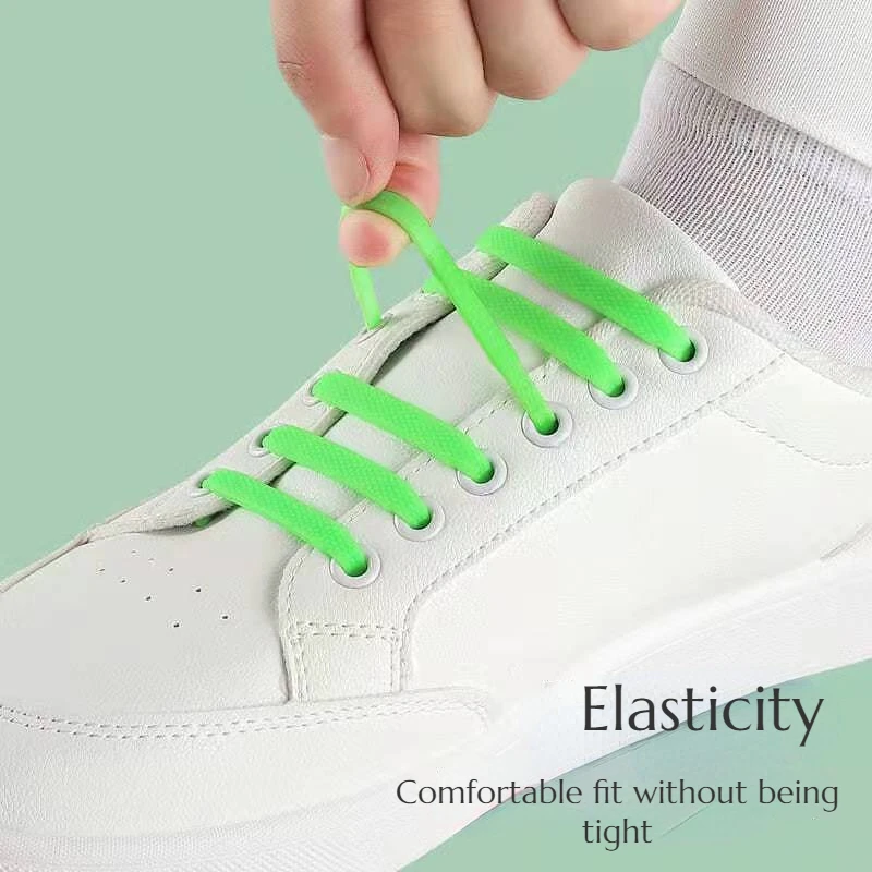 20pcs/lot Silicone Shoelaces No Tie Shoelaces  Elastic Lace Shoelace  Creative Lazy  Rubber Lace 12 Colors