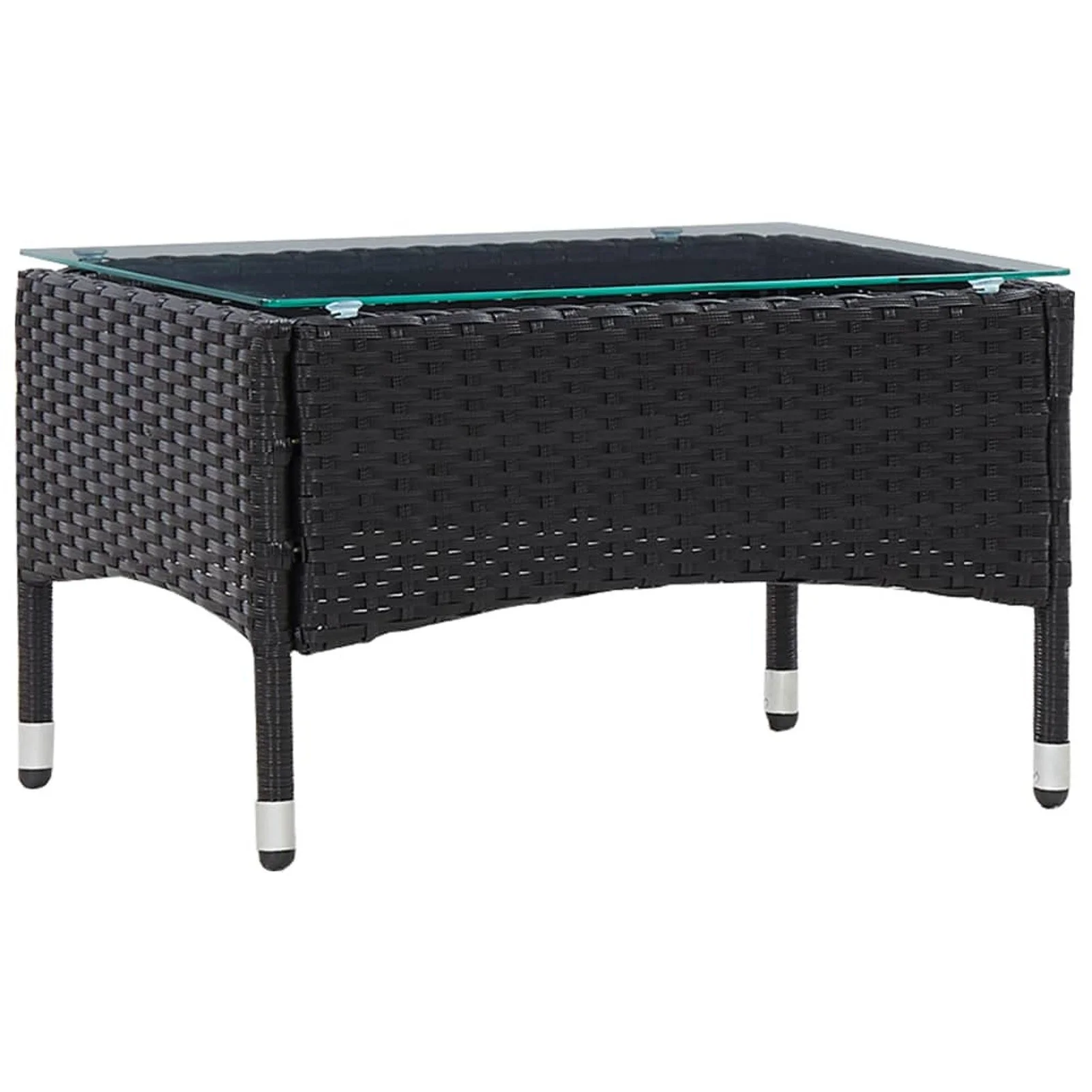 

Coffee Table Black 23.6"x15.7"x14.2" Poly Rattan