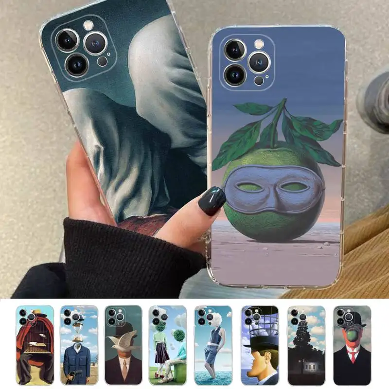 

Art Rene Magritte Phone Case Silicone Soft for iphone 14 13 12 11 Pro Mini XS MAX 8 7 6 Plus X XS XR Cover