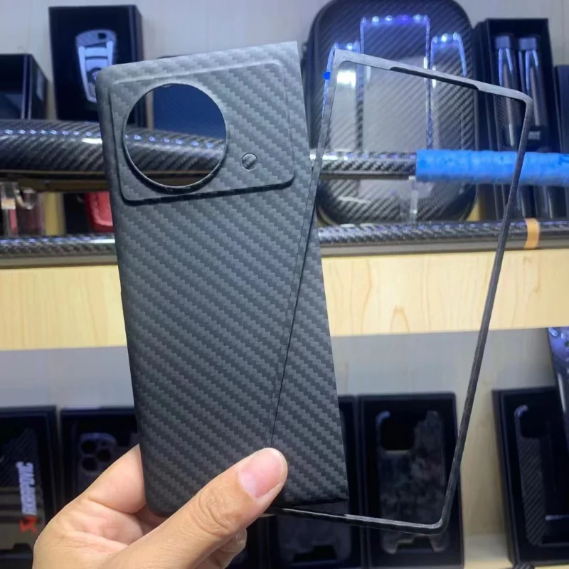

Really Carbon Fiber Case for VIVO X Fold Carbon Fiber Case Aramid Fiber Cover for VIVO X Fold Ultra-Thin Phone Case Accessories