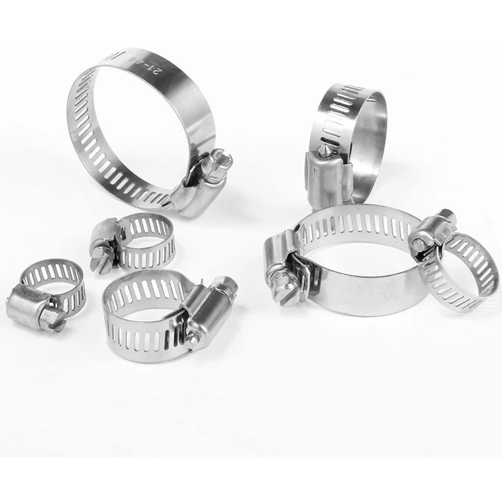

Pipe Clamp 10 Pack Stainless Steel Adjustable Drive Hose Clips Fuel Tube Worm Size Clamp Hose Clips Hot Selling Hardware