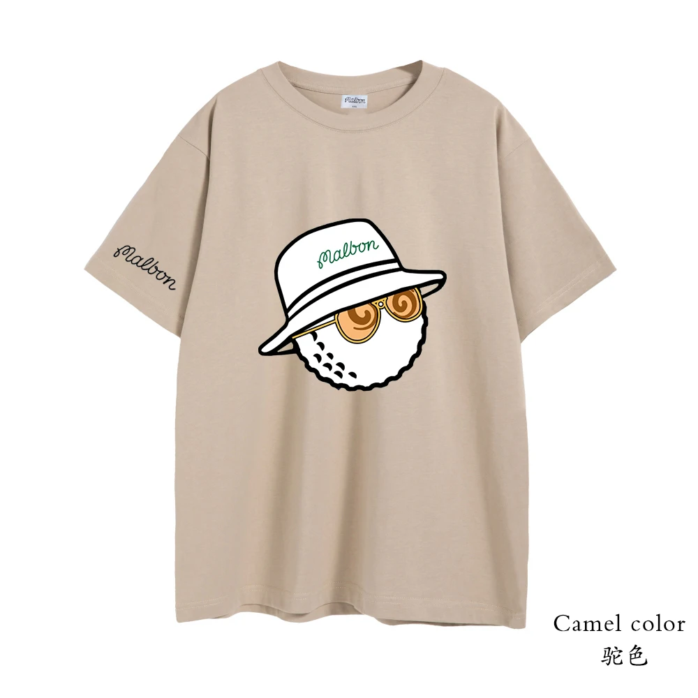 Malbon Golf T-Shirt Men Women 2023 Summer Cotton Golf Top Malbon Golf Bucket Hat Short Sleeve Fashion Couple Loose Golf Clothing