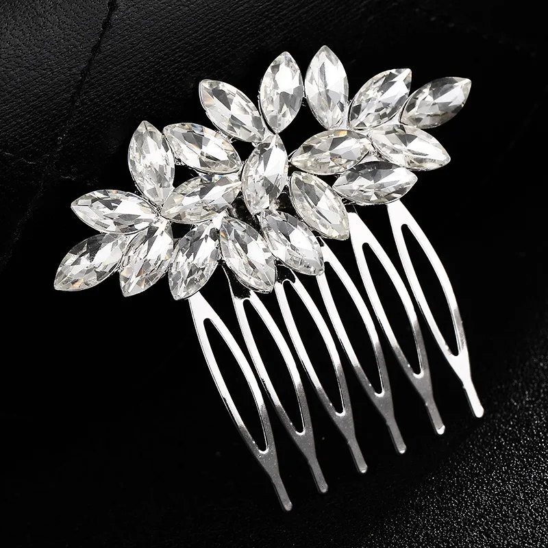 

New 1pcs/lot Rhinestone Hair Comb Wedding Flower Hair Accessories Bridal Hair Decoration WLCB112
