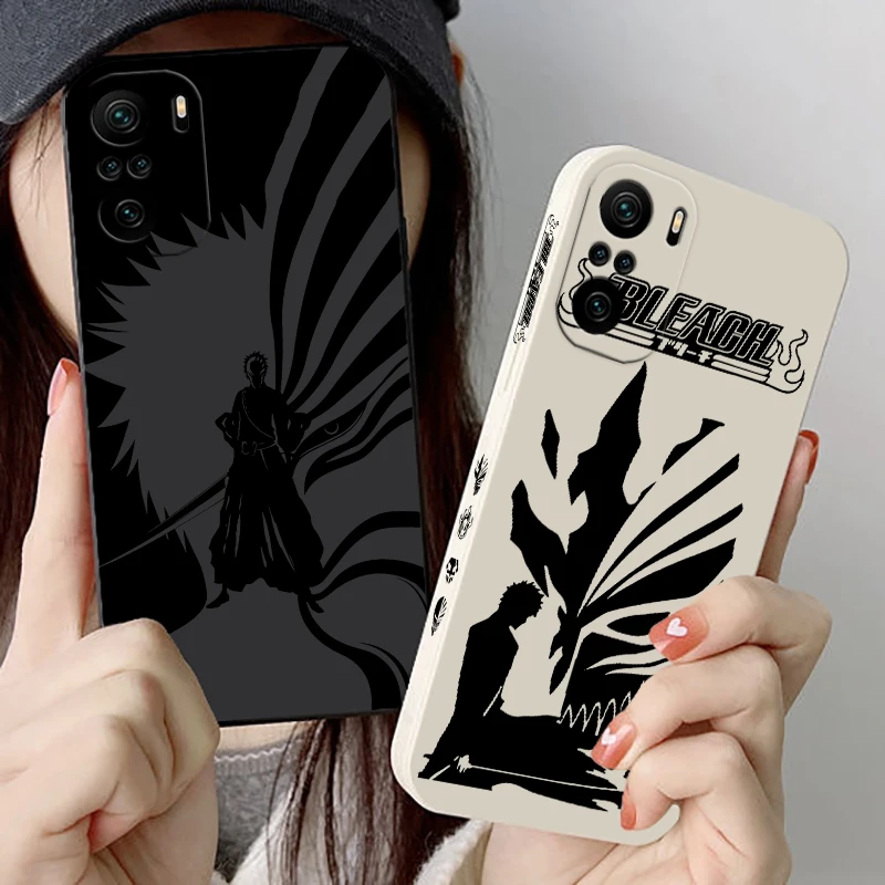 

Anime BLEACH Kurosaki Ichigo Phone Case For Xiaomi Redmi Note 12 12Pro 11 11S 11T 10S 10 9S 9T Pro Plus 5G Liquid Left Rope