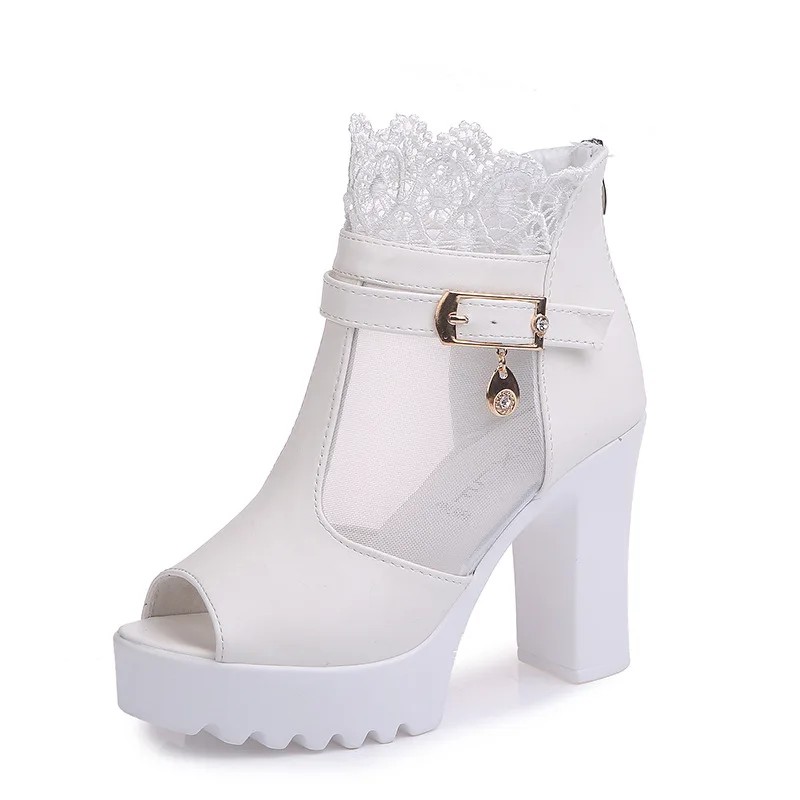 

2022 new Women Shoes High Heel Sexy Square Heel Sandals Women Pumps Party Ladies Shoes Peep toe Breathable Pumps Shoes