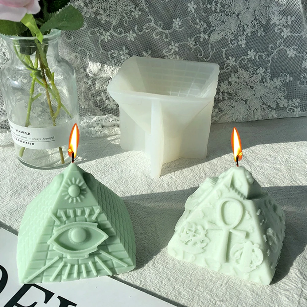 

Egyptian Pyramid Silicone Mold for DIY Scented Candle Wax Mould 3D Architecture Art Plaster Epoxy Resin Casting Molds Home Decor