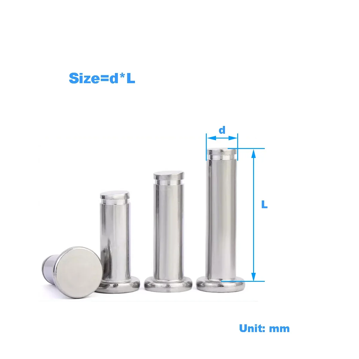 Вал штифта с плоской головкой из нержавеющей стали 304/штоковый штифт, цилиндрический штифт M3M4M5M6M8M10