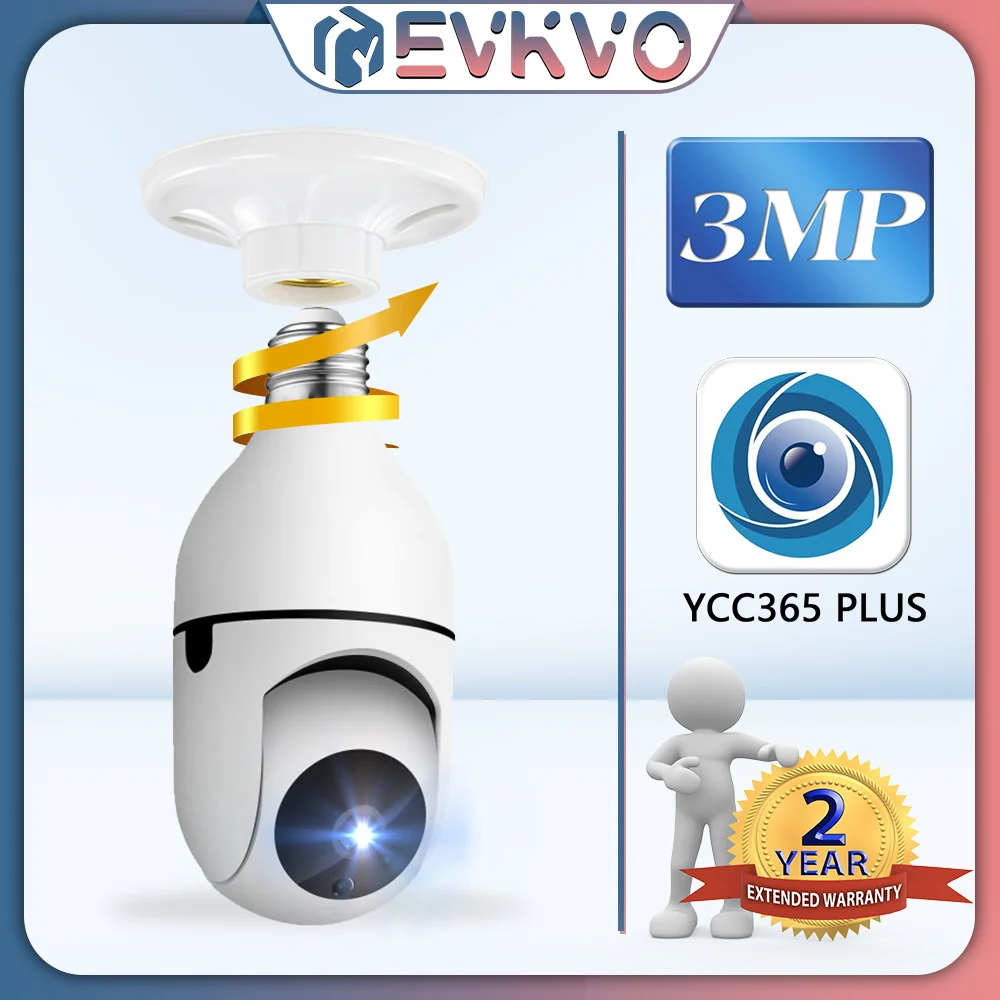 

4MP E27 Bulb Surveillance IP Camera Color Night Vision Automatic Human Tracking 4x Zoom Video Indoor Security Monitor WiFi Cam