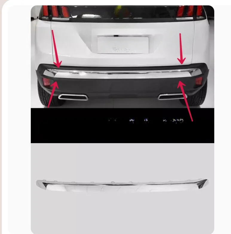 

Автомобильная стальная задняя дверь, лицензия, задняя дверь, бампер, рамка, пластина, отделка багажника для Peugeot 4008 3008 GT 3008GT 2016 2017 2018 2019 2020