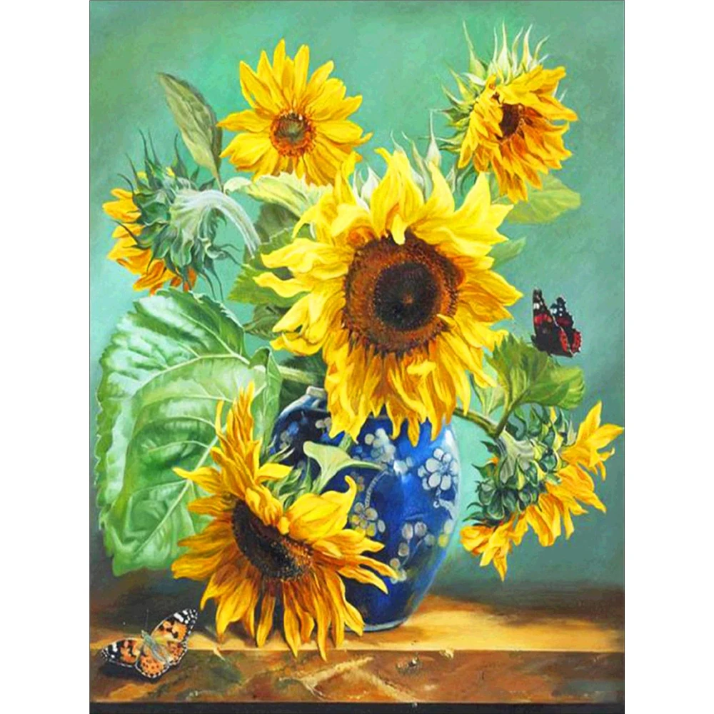 

Cartoon Flowers Rose Sunflower DIY 5D Full Diamond Embroidery Diamond Mosaic Diamond Kit Christmas Gift Decor Picture