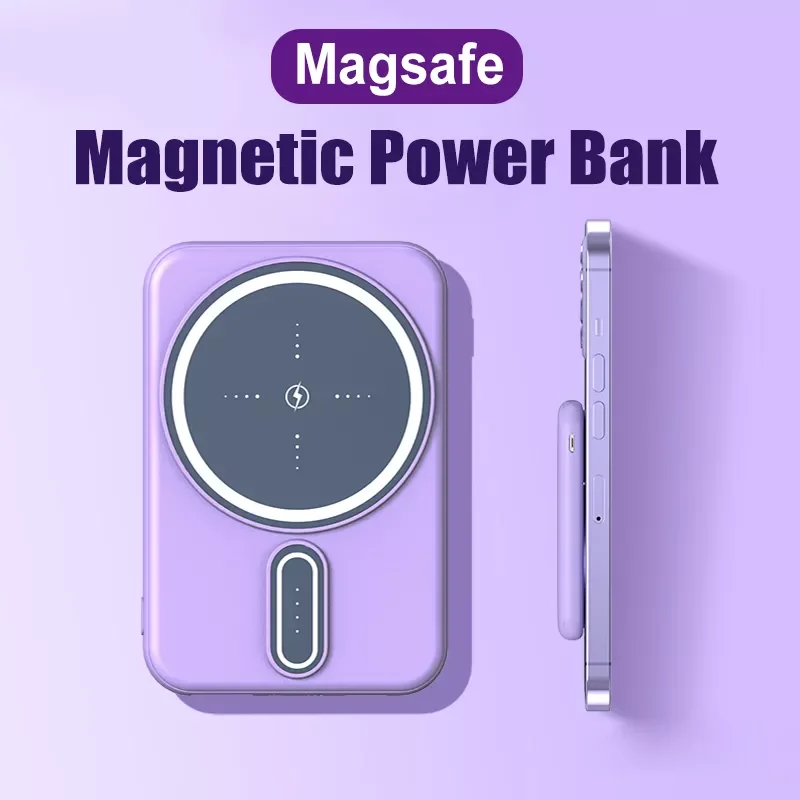 

2023New 5000mAh Magnetic Power Bank Fast Charging External Battery With LED Display For Iphone13 Portable Mobile Phone Wireless