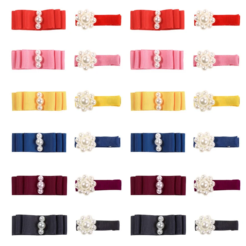 

2Pcs Kids Girls Headbands Pearls Hair Clips Sweet Princess Headwear Solid Hairgrips Hairpins Barrette Baby Hairbands Accessories